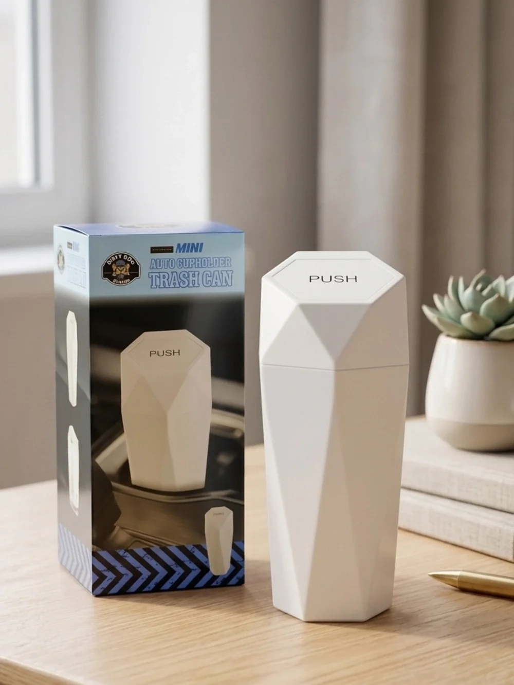 Mini Auto Cupholder Trash Can